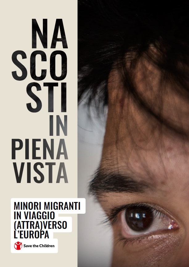 copertina del report che ne mostra il titolo e il viso di un giovane migrante