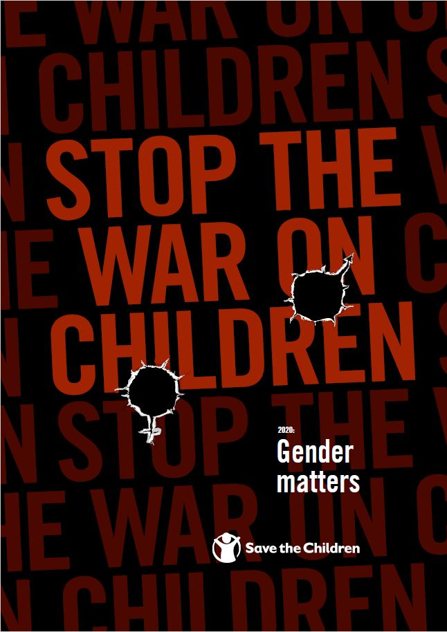 copertina sfondo nero scritta rossa del terzo rapporto stop the war on children