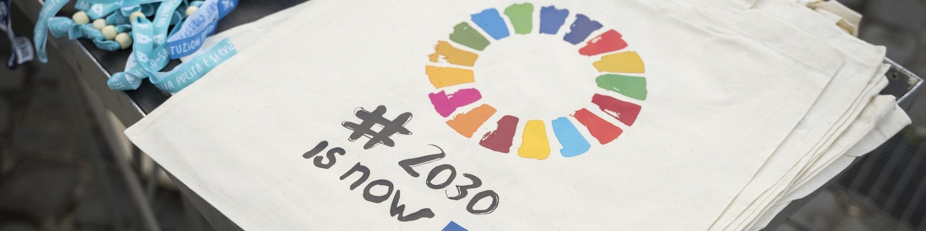 borse di tela con logo SDGs per lagenda 2030