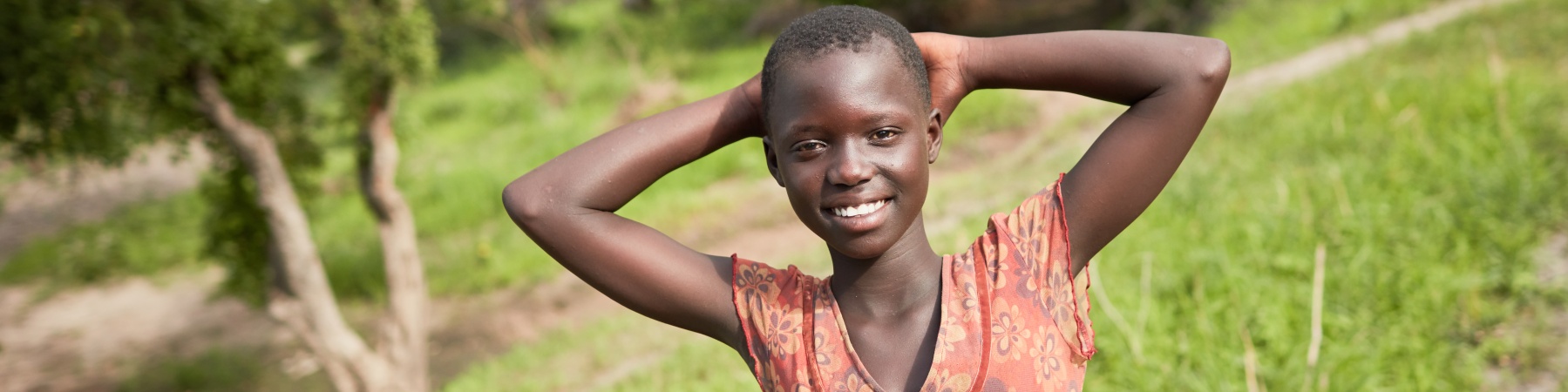 Sofia, rifugiata sudsudanese in Uganda, ha beneficiato dei progetti di educazione