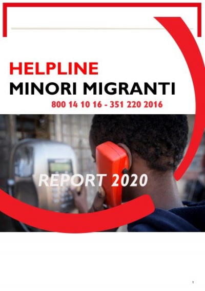 Copertina del report Helpline Minori Migranti - Report 2020