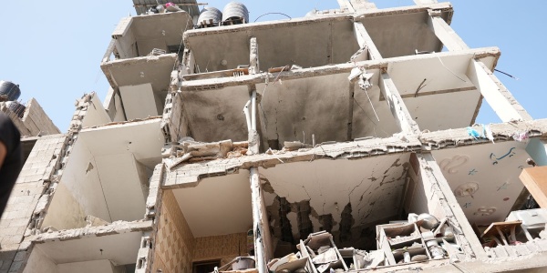Palazzo distrutto a Gaza 