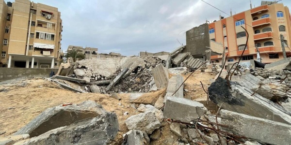 palazzi distrutti dai bombardamenti a Gaza