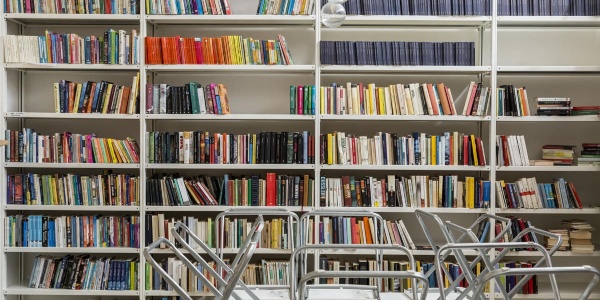 libreria di una scuola con vari libri