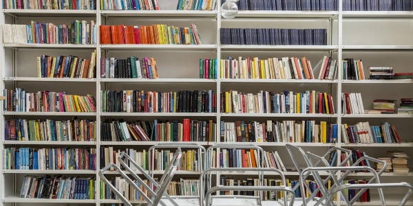 libreria di una scuola con vari libri 