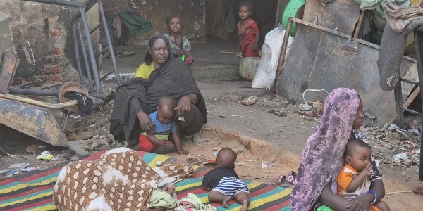 Famiglie sfollate in Sudan