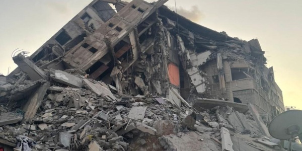 Distruzioni e macerie dopo gli attacchi aerei a Gaza, maggio 2021. Foto per gentile concessione dell'Ufficio delle Nazioni Unite per il Coordinamento degli Affari Umanitari (OCHA)